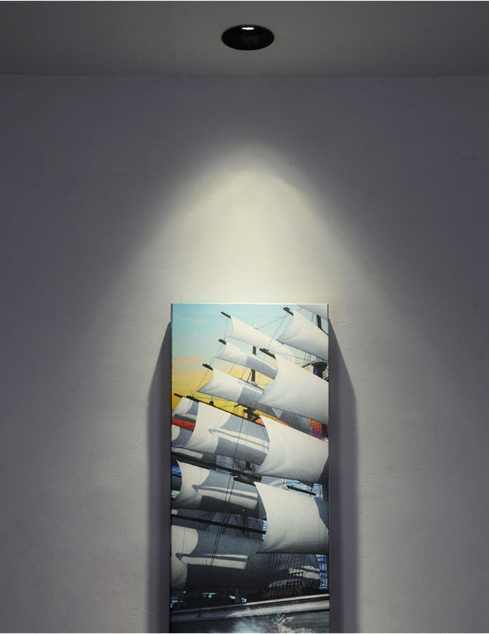 Dimmable Honeycomb Anti-glare COB Ceiling Recessed Led Downlight 7w 12w warm white LED Wall Wash Light Hotel Villa Lighting