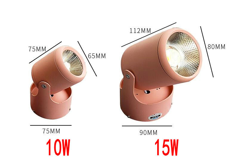Multicolor Surface Mounted LED Downlight dimmable COB 10W 15W Household & Commercial COB Downlight