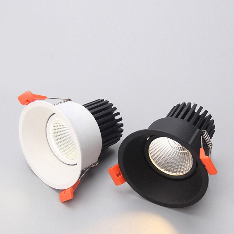 Dimmable Round Anti-Glare Led Downlight COB Ceiling SpotLight 7W 12w 15w AC85-265V Recessed Indoor Lighting Quality Assurance