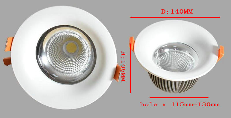 Dimmable COB LED Downlight AC110V-240V 20W Cold/Warm White CE&ROHS COB LED Spotlight Ceiling Lamps