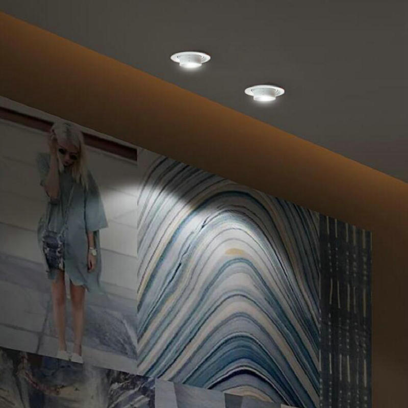 Adjustable focal length 7w 12w dimmable COB LED Downlights black and white LED Ceiling Lamps Spot Light LED Downlights