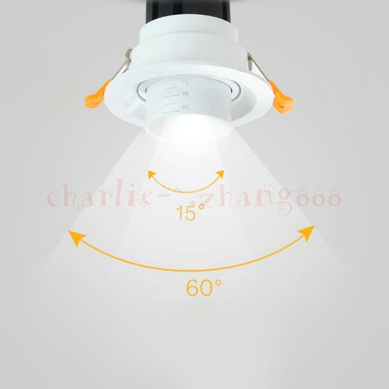 Adjustable focal length 7w 12w dimmable COB LED Downlights black and white LED Ceiling Lamps Spot Light LED Downlights