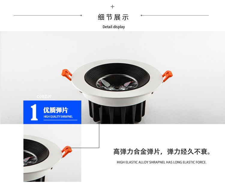 Dimmable 10W 15W 20W 25W COB LED downlight Cold White /Warm White LED Recessed Cabinet Ceiling lamps AC85V-265V