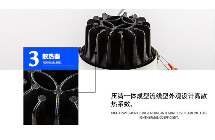 Dimmable 10W 15W 20W 25W COB LED downlight Cold White /Warm White LED Recessed Cabinet Ceiling lamps AC85V-265V