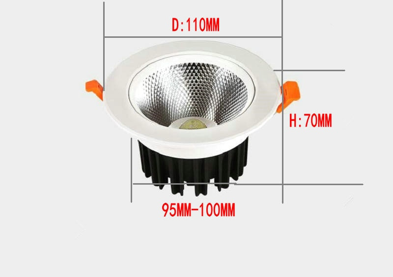 LED Downlight Round Recessed Lamp 15W COB AC110V 240V LED Bulb Bedroom Kitchen Indoor LED Spot Lighting 6PCS/LOT