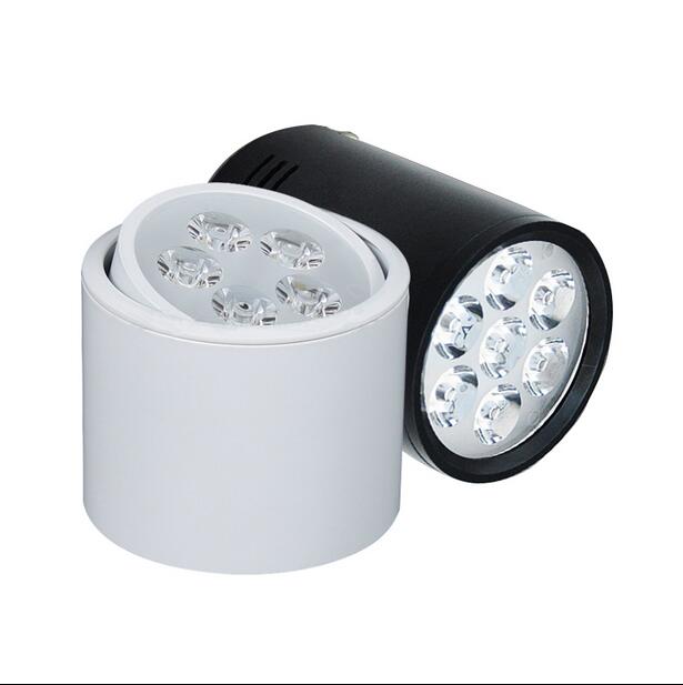 Surface Mounted LED Downlights AC110V-220V 3W/5W/7W/9W/12W/15W/18W LED Downlight With White/Black Housing Colors