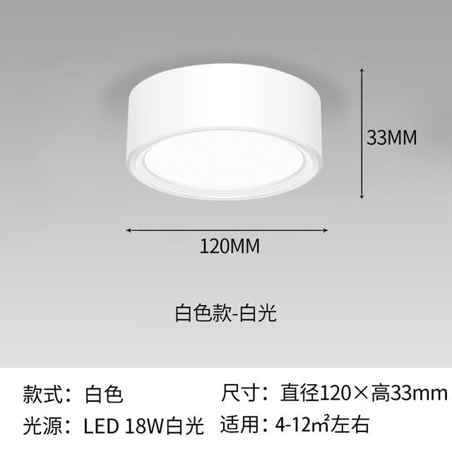 FLKL Surface Mounted Modern LED Downlight LED Spotlight 220V 110V 5/7/12/15/18W Downlight Ceiling Spotlight Fixture for Home