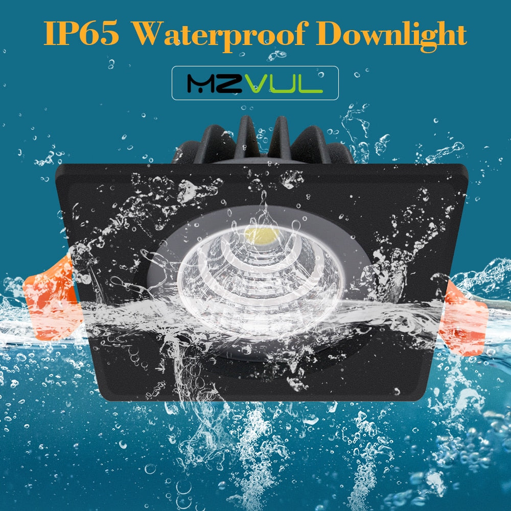 IP65 Waterproof Fire-proof LED Downlight 5W 7W 12W 15W Square Recessed Down light Outdoor Leds Ceiling Lamp For Bathroom Bulb