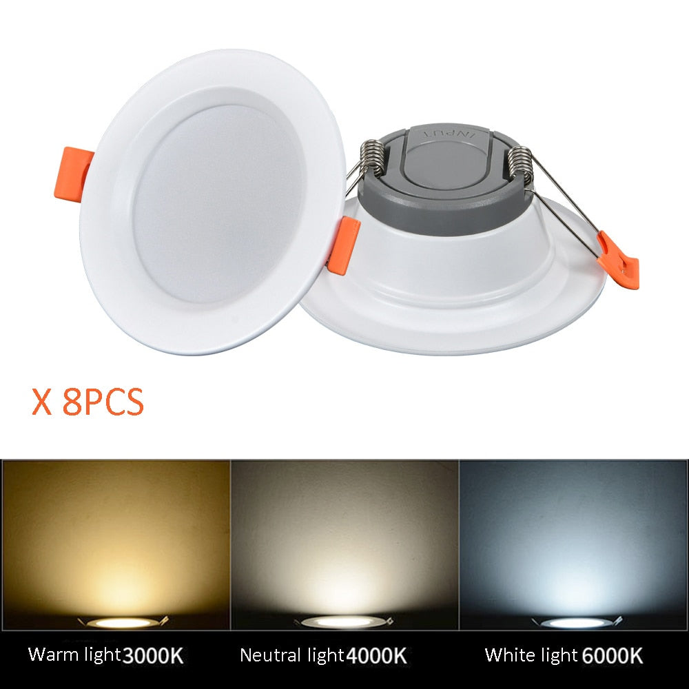 LED Downlight 220V Embedded Background Wall Home 8 PCS Anti-glare Anti-fog 4 6 Inch Ceiling Spots Indoor Lighting 5W 7W 12W 18W