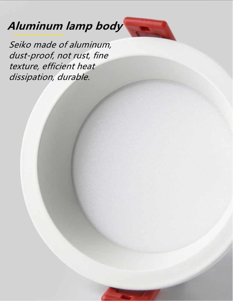 Dimmable Recessed Anti Glare LED Downlights 7W/9W/12W/15W LED Ceiling Spot Lights AC85~265V Background Lamps Indoor Lighting