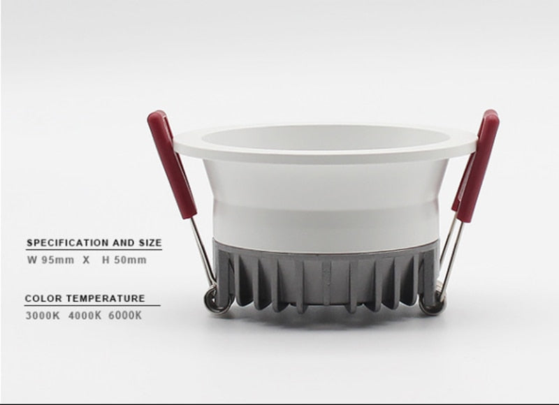 Dimmable Recessed Anti Glare LED Downlights 7W/9W/12W/15W LED Ceiling Spot Lights AC85~265V Background Lamps Indoor Lighting