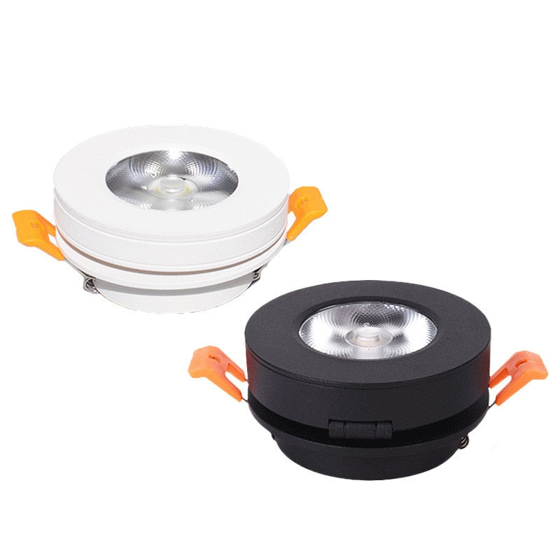 Ultra-thin Round Foldable LED Ceiling Recessed Downlight 5W 7W 10W 12W 15W 360 Angle Adjust 3000K/4000K/6000K Dimmable
