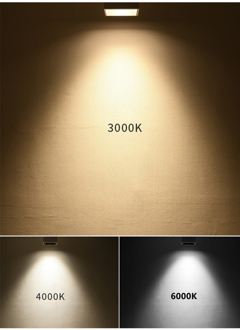 LED Ceiling Downlight 15W 18W 24W Surface Mounted COB Spot Light Dimmable 220v 110v for Hallway Gallery Kitchen Living Room