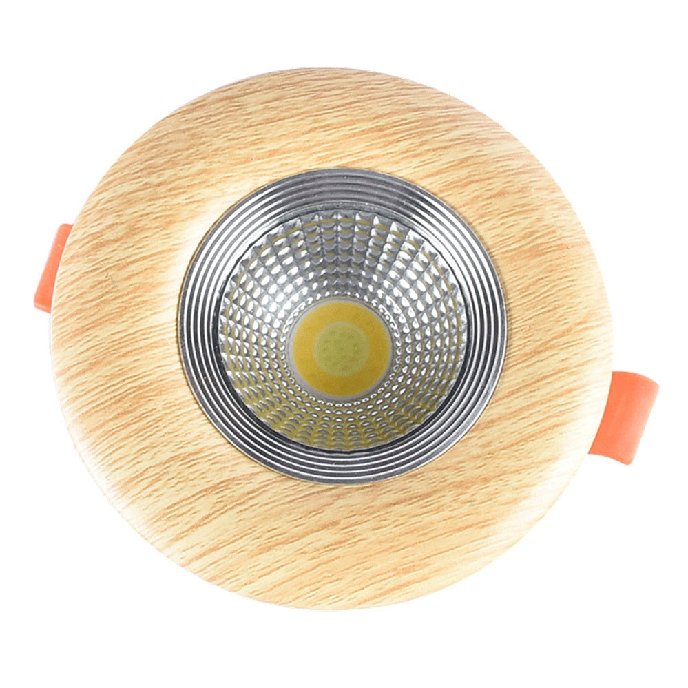 Nordic Wood Color Downlight 3W 5W 7W 110V 220V Adjustable Angle Led Spotlight Living Room Dining Room Recessed Lamp Hole 6-9Cm