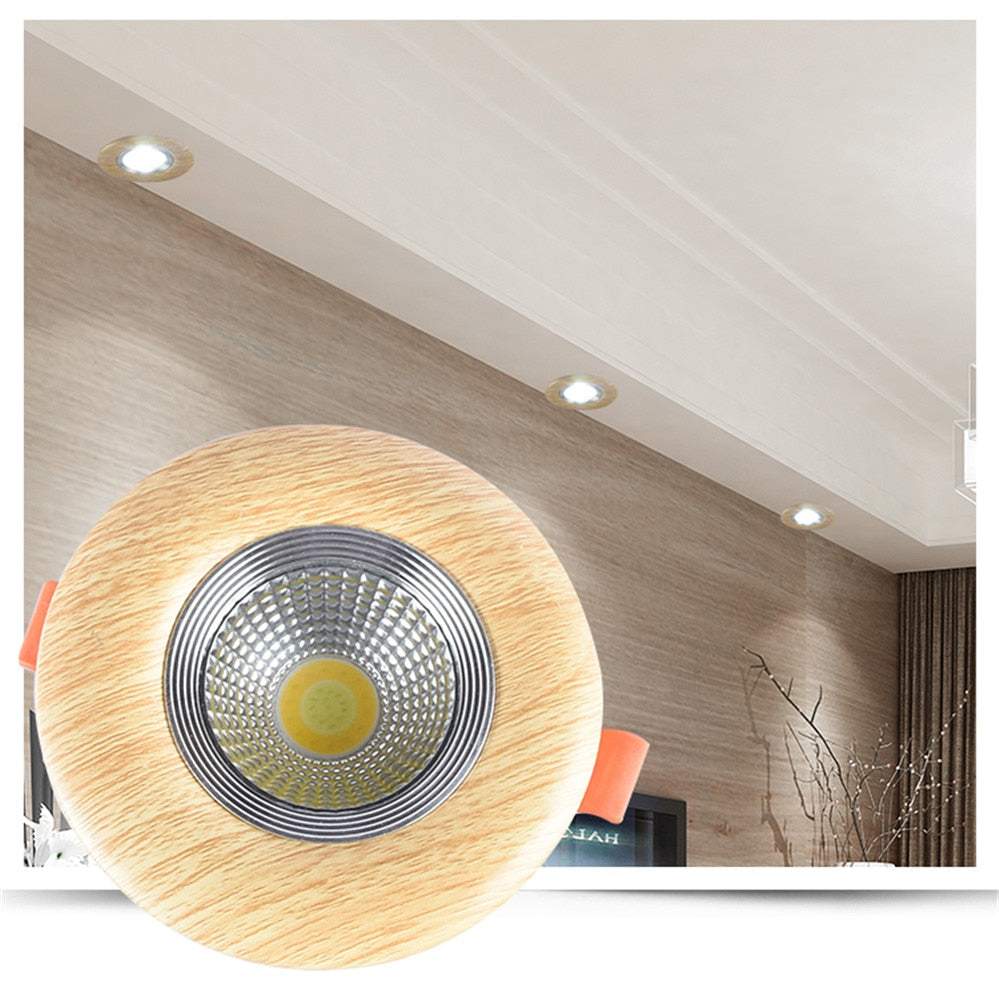 Nordic Wood Color Downlight 3W 5W 7W 110V 220V Adjustable Angle Led Spotlight Living Room Dining Room Recessed Lamp Hole 6-9Cm