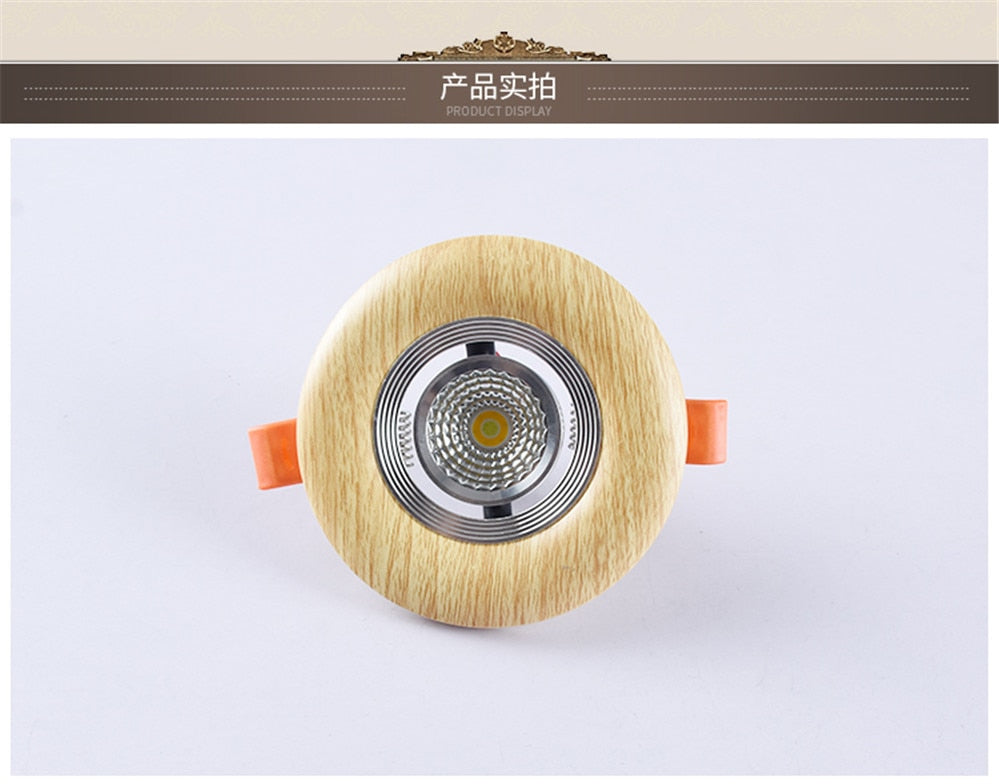 Nordic Wood Color Downlight 3W 5W 7W 110V 220V Adjustable Angle Led Spotlight Living Room Dining Room Recessed Lamp Hole 6-9Cm