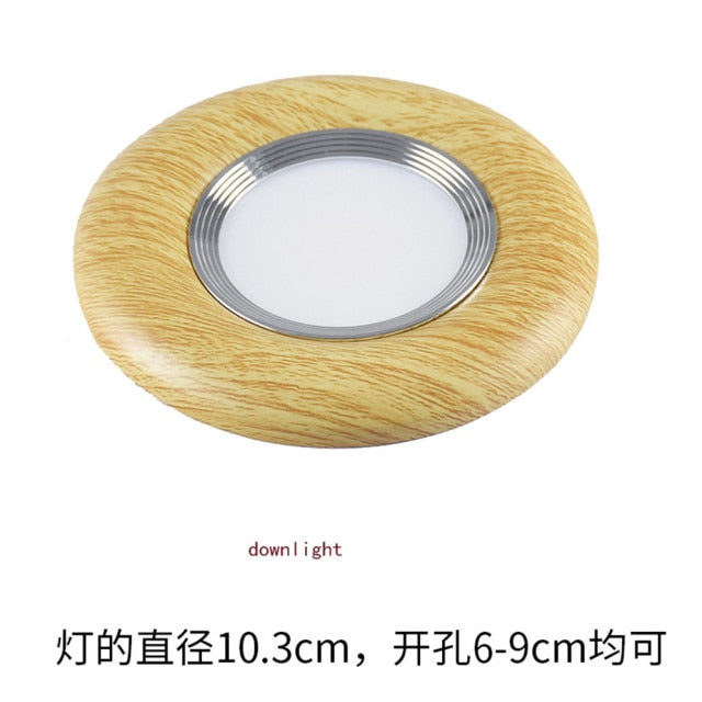 Nordic Wood Color Downlight 3W 5W 7W 110V 220V Adjustable Angle Led Spotlight Living Room Dining Room Recessed Lamp Hole 6-9Cm