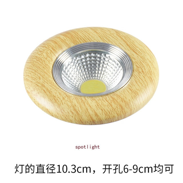 Nordic Wood Color Downlight 3W 5W 7W 110V 220V Adjustable Angle Led Spotlight Living Room Dining Room Recessed Lamp Hole 6-9Cm