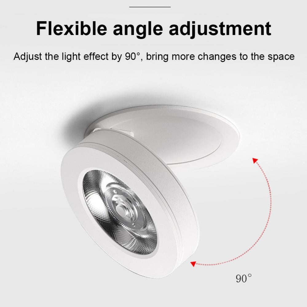 LED Downlight 2 Colors Foldable Surface Mounted LED Downlight Recessed Ceiling Light COB Spot Light
