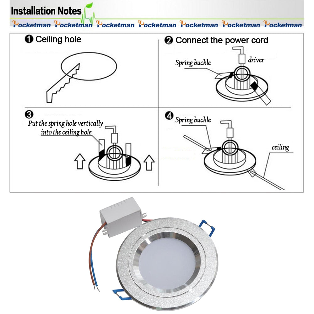 Noble Aluminum Dimmable 8Pcs/Lots LED Downlight Waterproof Warm White Recessed LED Lamp 220V Spot Light For Home