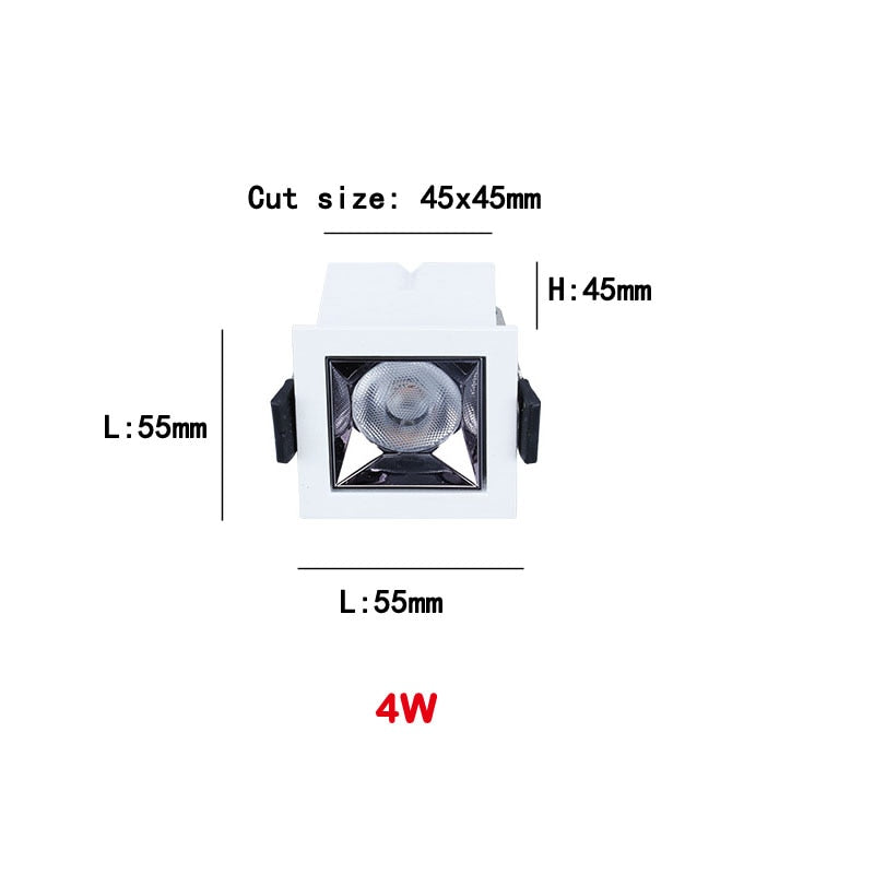 Led Grid Ceiling Spot Embedded Recessed Downlight Line Lights 4W 12W 16W 20W 36W 40W COB Rectangular Lamp Without Main Lights