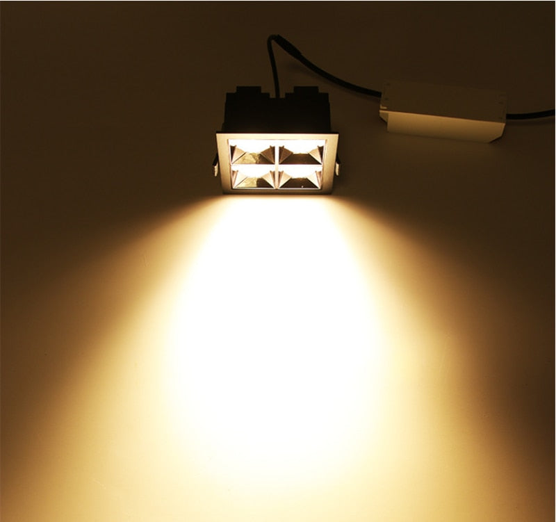 Led Grid Ceiling Spot Embedded Recessed Downlight Line Lights 4W 12W 16W 20W 36W 40W COB Rectangular Lamp Without Main Lights