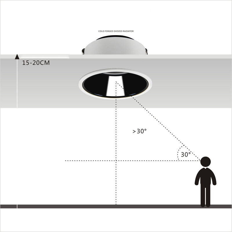 Anti-Glare Dimmable Led Downlights Surface Mounted Ceiling Led 7W 9W Round Room Home Lighting Fixtures AC220V Recessed Downlight