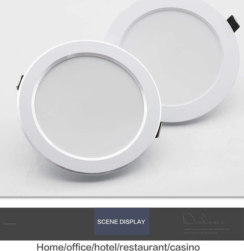 LED Downlight 220V 18W 15W 12W 9W 7W 10pcs Round Recessed Fixtures Ceiling Spotlight Down Lights For Kitchen Office Living Room