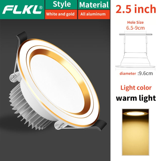 Recessed LED Downlight 5W 7W AC 220V Fog Waterproof Ceiling Lamp Spot Light Home Living Room Bedroom Bathroom Spotlight Lighting