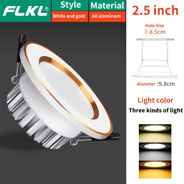 Recessed LED Downlight 5W 7W AC 220V Fog Waterproof Ceiling Lamp Spot Light Home Living Room Bedroom Bathroom Spotlight Lighting