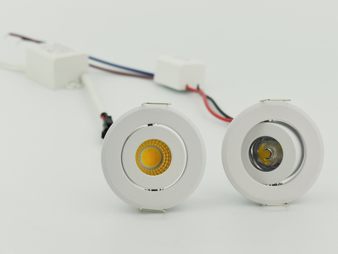 Small Spot LED Downlights 1W COB 3W 4pcs for cabinet pure white warm white Natural White