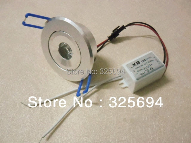 LED Recessed Downlight Cabinet Lamp silver shell 85-265v down light+driver 5pcs/lot Free Shipping of HongKong Post Air Mail
