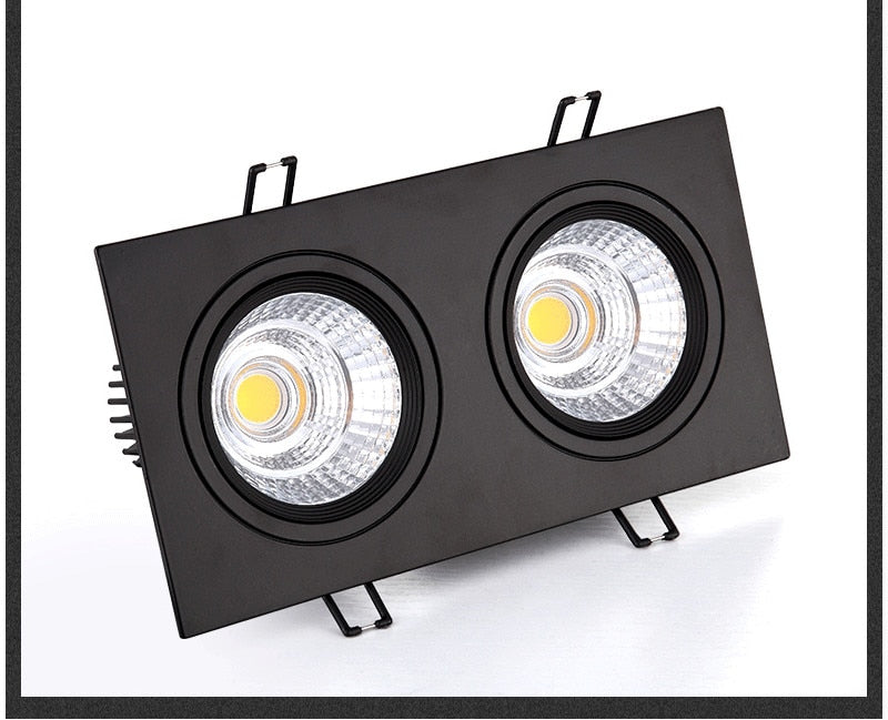 Square Black Led downlight bulbs COB Ceiling Spot Light 7w 10w 14w 20w 85-265V dimmable ceiling recessed Lights Indoor Lighting