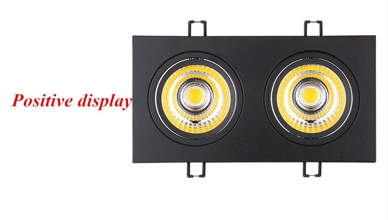 Square Black Led downlight bulbs COB Ceiling Spot Light 7w 10w 14w 20w 85-265V dimmable ceiling recessed Lights Indoor Lighting