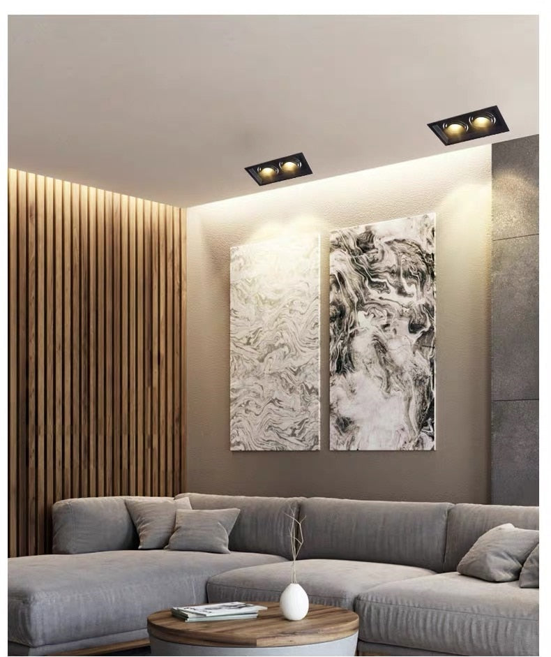 Super Bright Square Dimmable LED Downlight, COB, 10w, 20W, 30w, Decoration Spotlight, Ceiling Lamp, AC85-265v, 1pcs