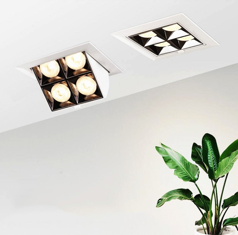 Square Folding Dimmable Recessed LED Downlights 12W 16W 20W LED Ceiling Spot Lights AC110~240V Background Lamps Indoor Lighting