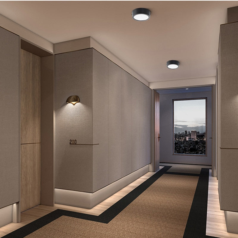 LED Panel Light black 9w 12W 18W 24w Surface Mounted LED Ceiling Lights AC85-265V Round Square LED Downlight