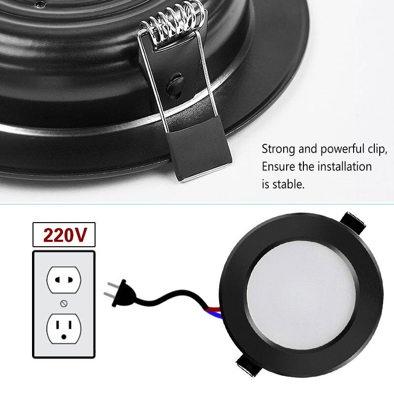 LED Downlight 220V 230V Waterproof Ceiling lamp 3w 5w 7w 9w Aluminum Recessed Downlight Round LED Panel Spotlight Indoor Lighting