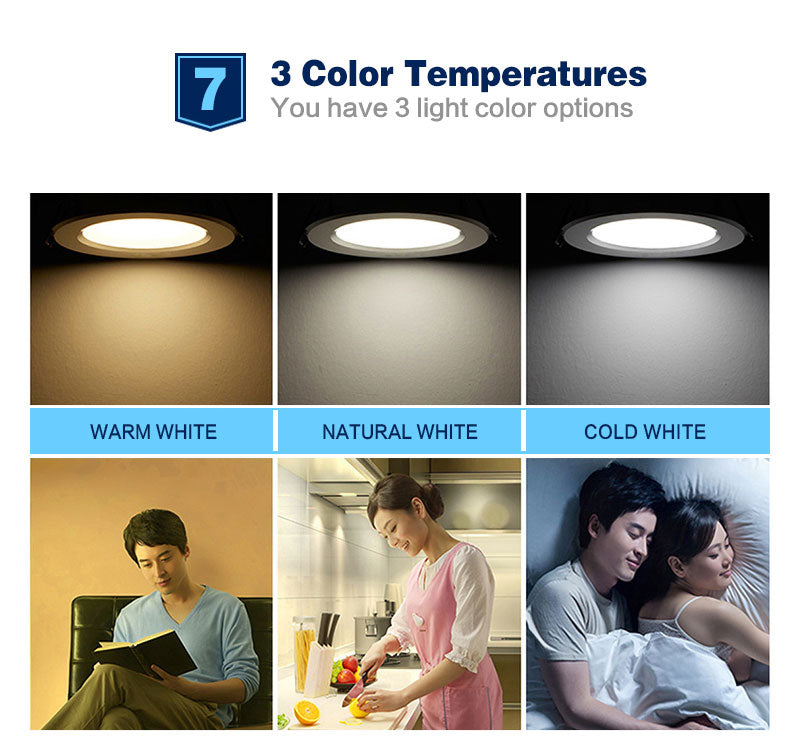 LED Downlight 220V 230V Waterproof Ceiling lamp 3w 5w 7w 9w Aluminum Recessed Downlight Round LED Panel Spotlight Indoor Lighting