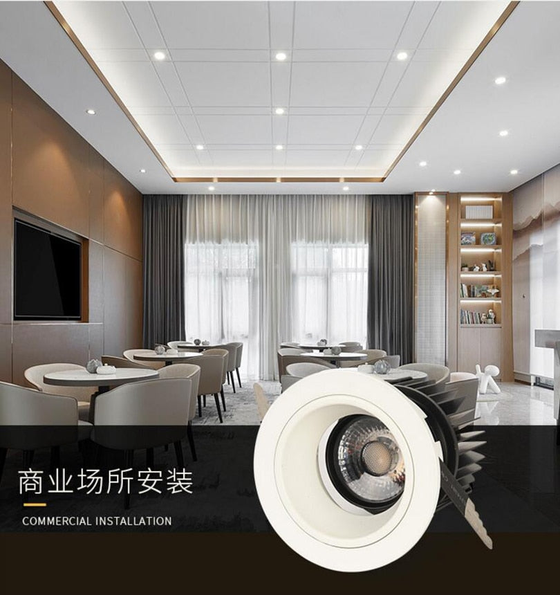 LED Recessed Ceiling 110V 120V 220V 230V 10W 15W 20W COB Lamps Down Light Downlight for Home Hotel Shop Stores Lights