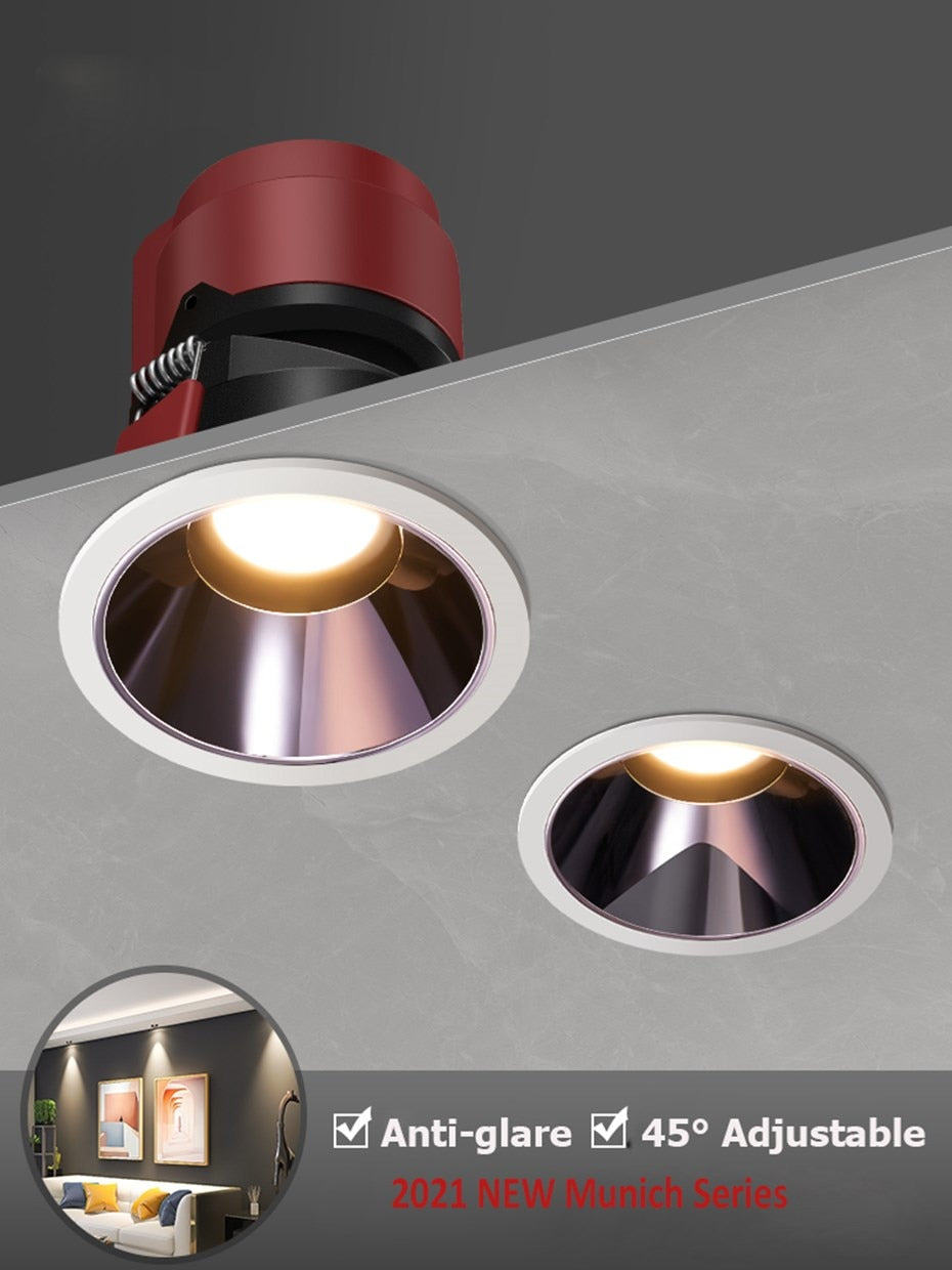 Munich Series Downlight Led Lamp Indoor Recessed Led Ceiling Light Spot Light For Bedroom Living Room Hall Corridor 7W 12W 15W