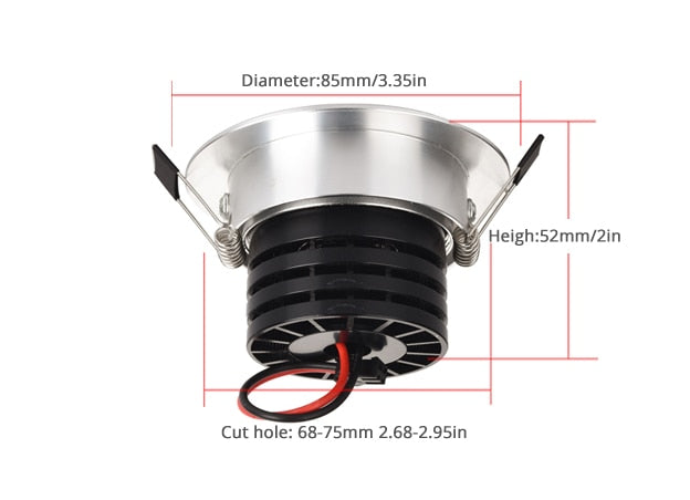 LED 2 pcs Spot Downlight 5W 7W 10W Silver Chrome Recessed lighting for home office hotel etc