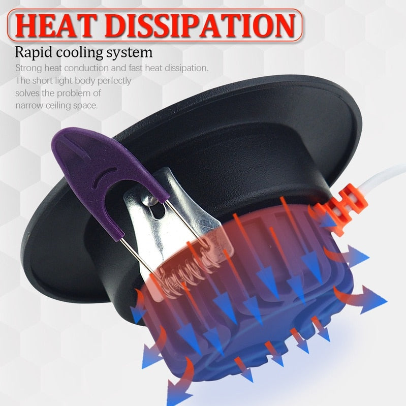 Three-color Dimming Built-in Drive Downlight 1000 Lumens Super Bright High Quality LED Bulb For Living Room Bedroom Kitchen