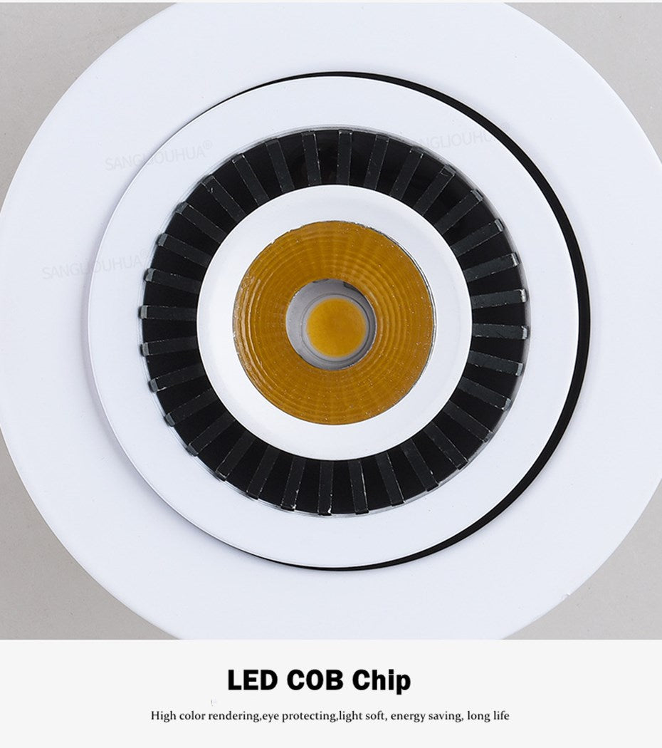 Led Downlight Recessed Ceiling Light Angle Adjustable Led Spot Light Indoor Ceiling Lighting Bedroom Living Room Kitchen Recessed 24W