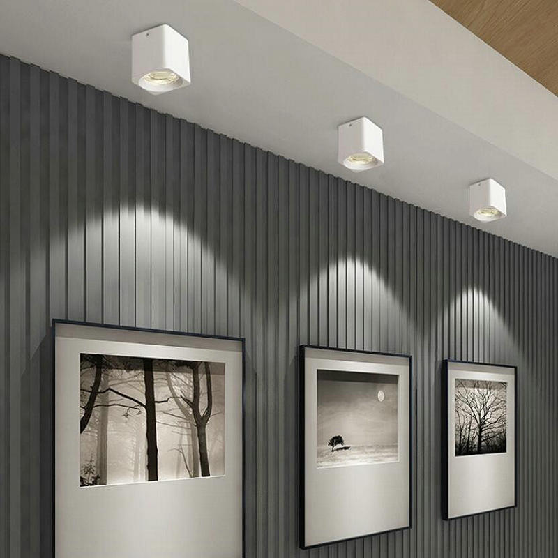 Surface Mounted Dimmable COB LED Downlights 15W AC85V-265V Black White LED Ceiling Down Lamp Indoor Lighting