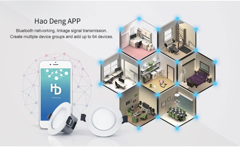 LED Downlight APP control 16 kinds RGBWW 4.5w Round Recessed Lamp 100V-264V Led Bulb Bedroom Kitchen Indoor LED Spot Lighting