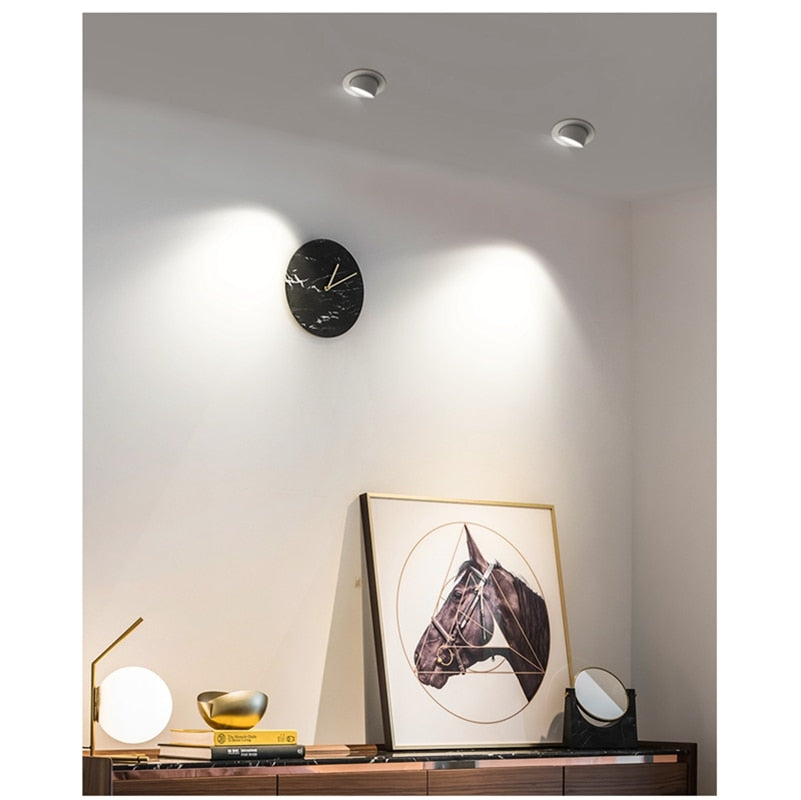 KHLITEC 5W 7W 10W 12W 15W Adjustable LED COB Downlight Rotatable LED Trunk Light Gimbal Gimble Direction Adjustable Spotlight