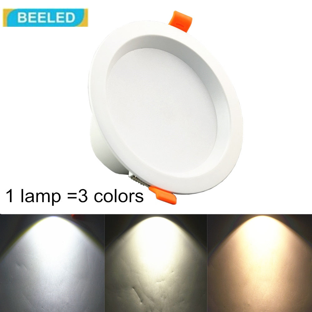 LED Downlights 5W 7W 9W Warm white Pure white Cool white dimming changable 6 pack smart lamp 3colors SMD LED ceiling lamp