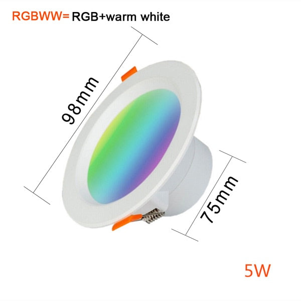WiFi Smart LED Down light RGB CCT AC110-265V Ceiling Downlights 5W 7W 9W APP Remote Changing Color Home Lighting Decoration