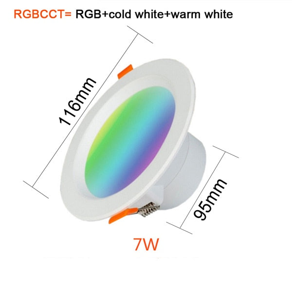 WiFi Smart LED Down light RGB CCT AC110-265V Ceiling Downlights 5W 7W 9W APP Remote Changing Color Home Lighting Decoration